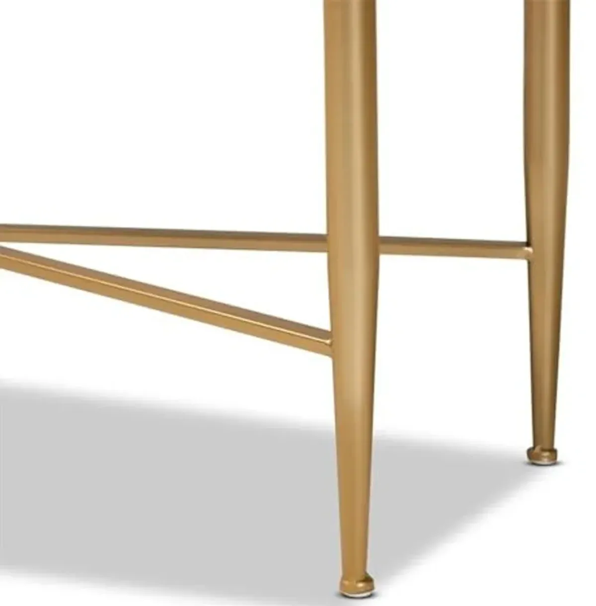 Baxton Studio Galia Modern and Contemporary White Finished Wood and Gold Metal 1-Drawer Console Table