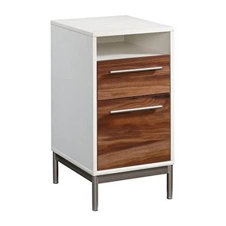 Sauder Vista Key 19"D Vertical 2-Drawer File Cabinet, Metal, Pearl Oak/Blaze Acacia