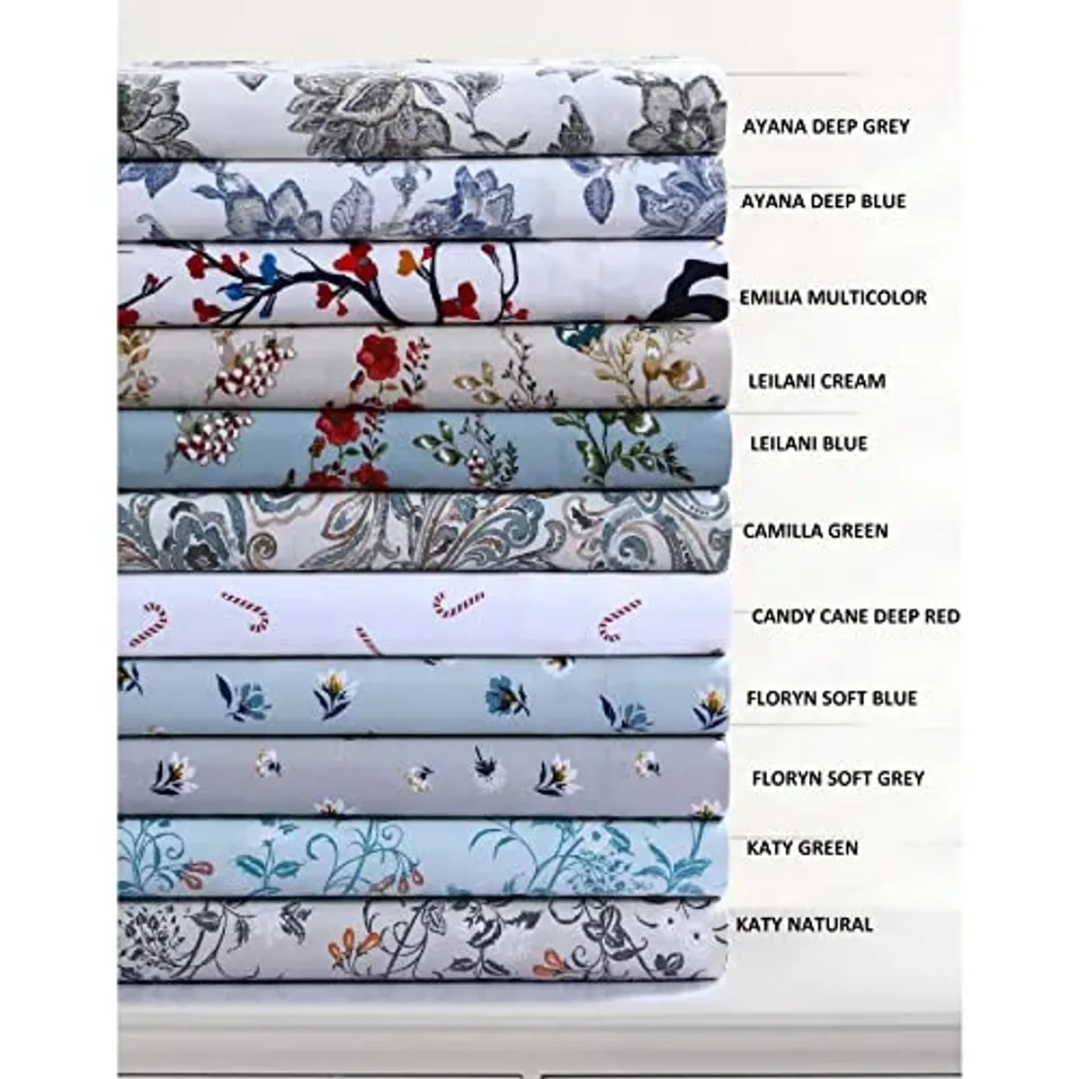Tribeca Living Katy Floral 170-GSM Flannel Extra Deep Pocket Sheet Set Cal King Green, (KATYSHECKBL)