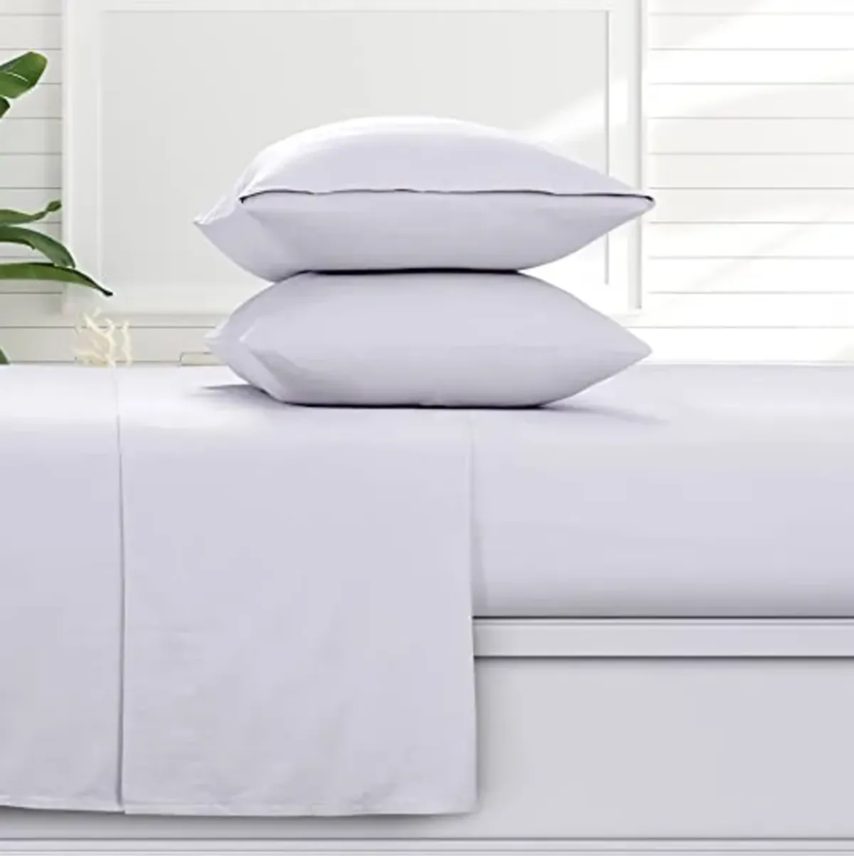 Tribeca Living Solid Flannel Twin XL Sheet Set, Super Soft 100% Cotton, Extra Deep Pockets, White