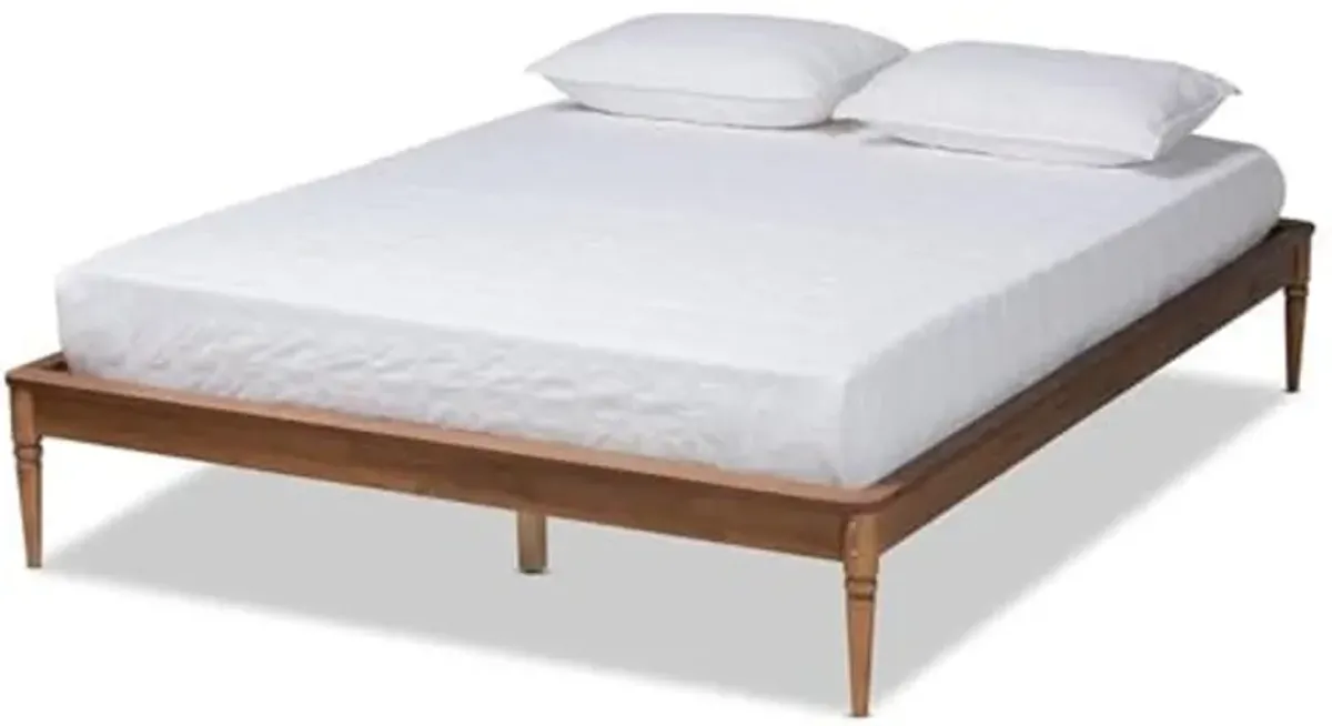 Baxton Studio Tallis Walnut Brown Finished Wood Full Size Bed Frame