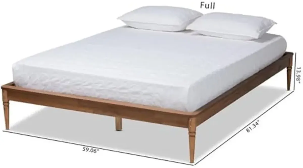 Baxton Studio Tallis Classic and Traditional Walnut Brown Finished Wood King Size Bed Frame