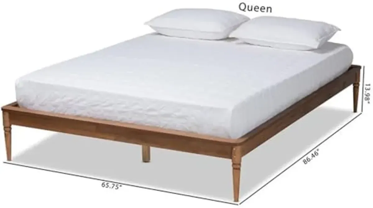 Baxton Studio Tallis Classic and Traditional Walnut Brown Finished Wood King Size Bed Frame