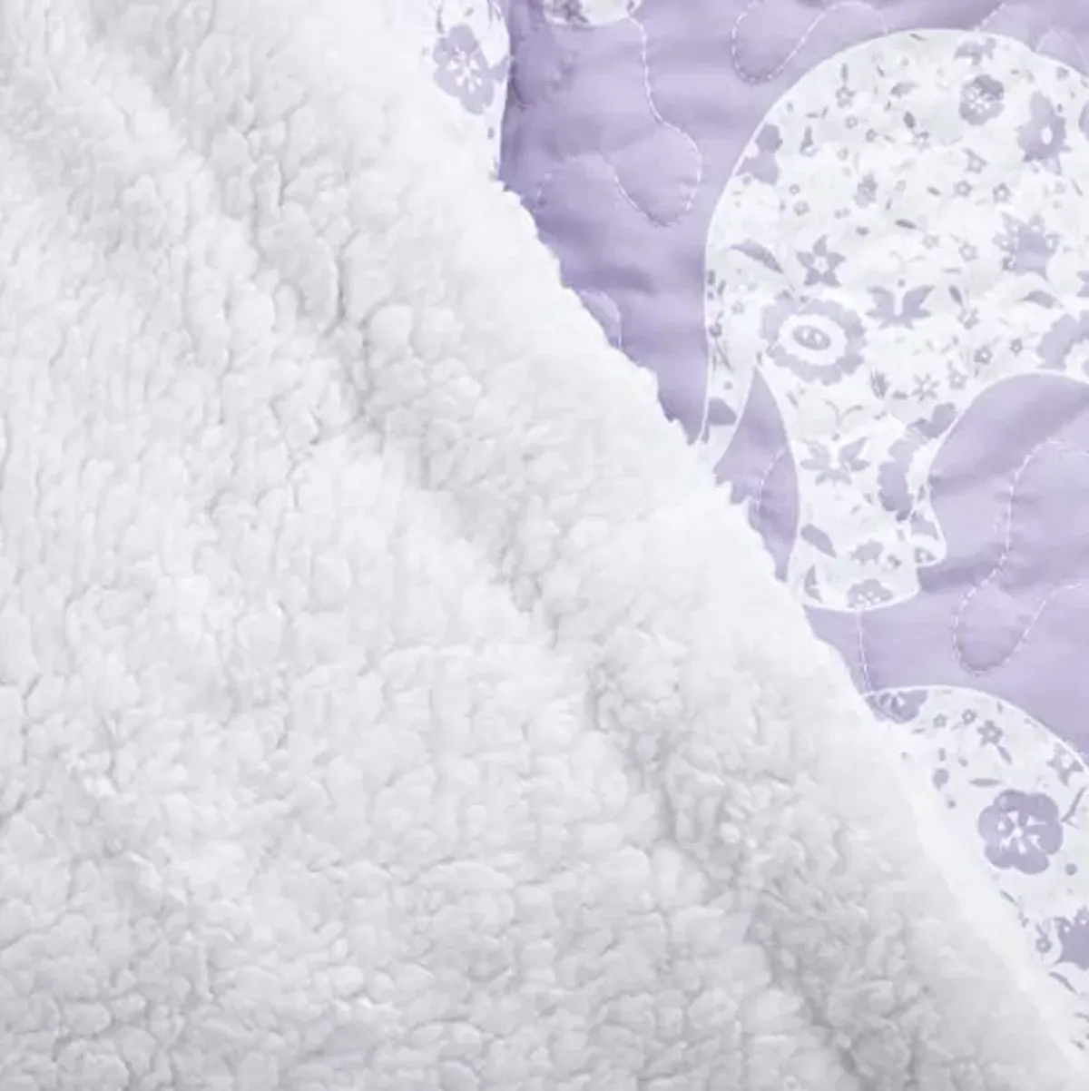 Lush Decor Elephant Parade Sherpa Throw Blanket, 60" x 50", Purple