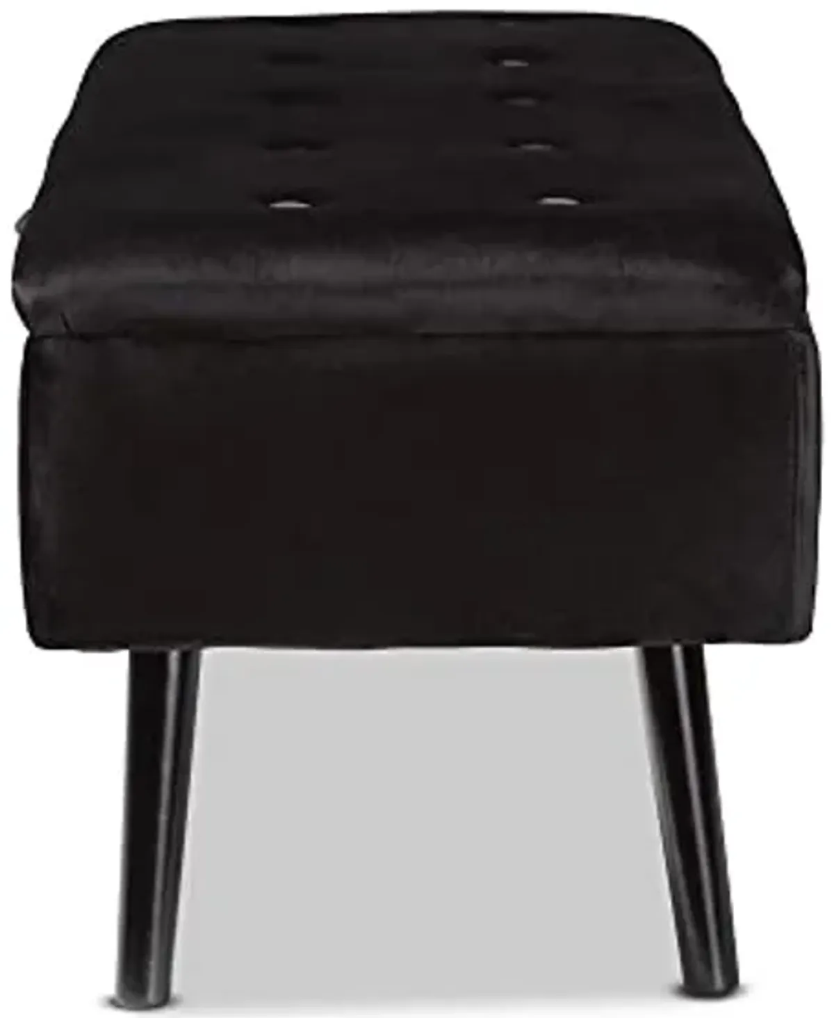 Baxton Studio Caine Benches & Banquettes, Black/Dark Brown