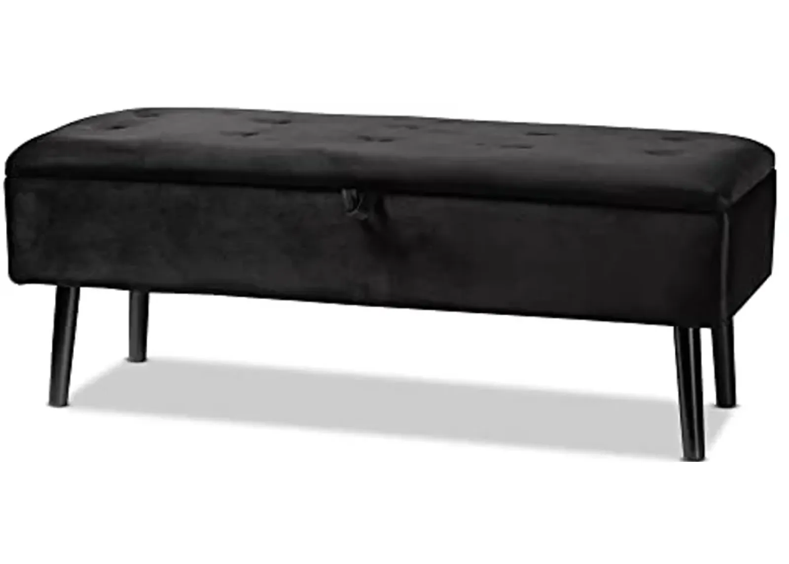 Baxton Studio Caine Benches & Banquettes, Black/Dark Brown