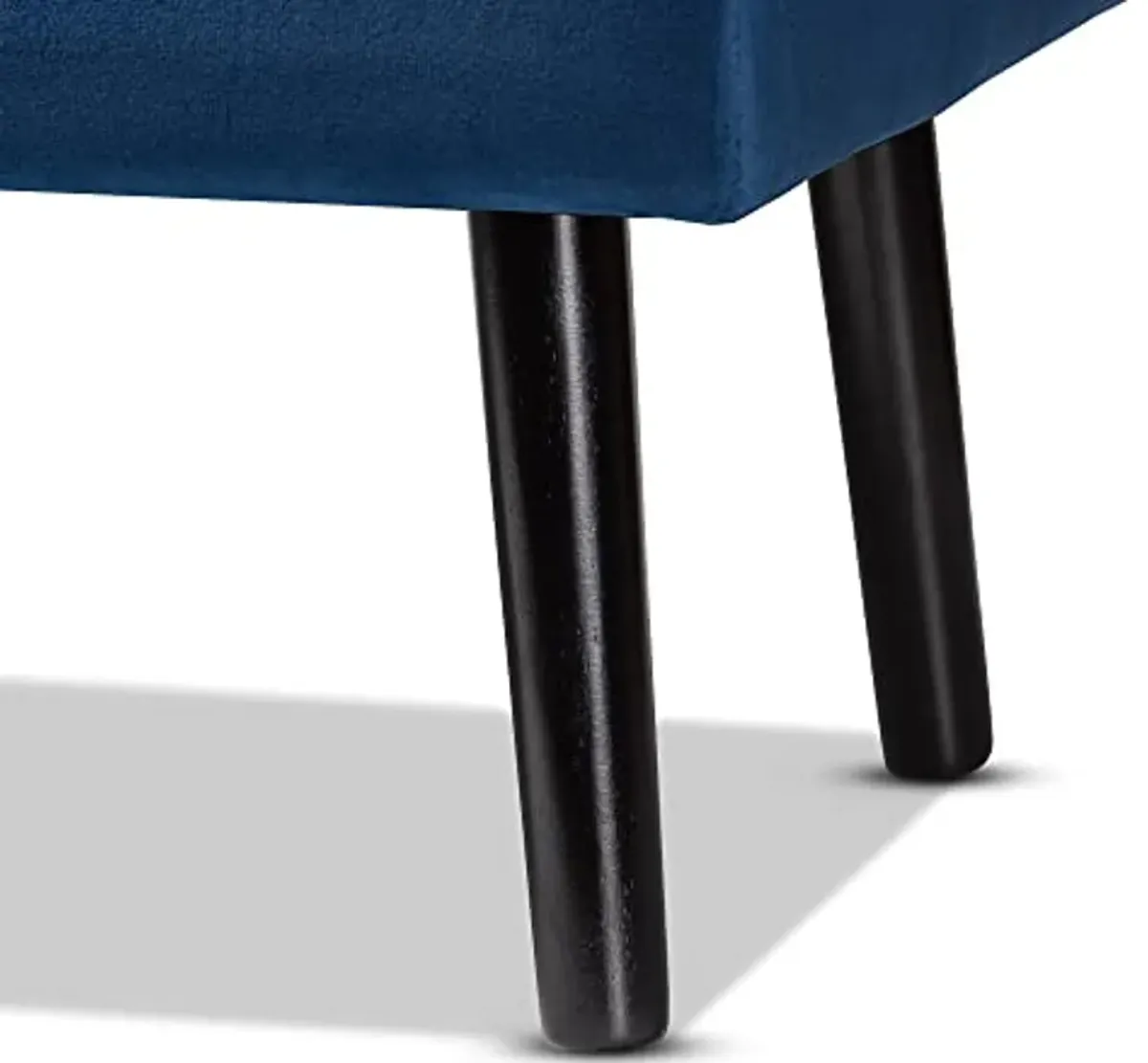 Baxton Studio Caine Benches & Banquette, Navy Blue/Dark Brown