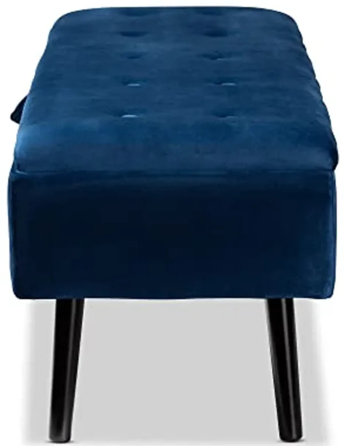 Baxton Studio Caine Benches & Banquette, Navy Blue/Dark Brown