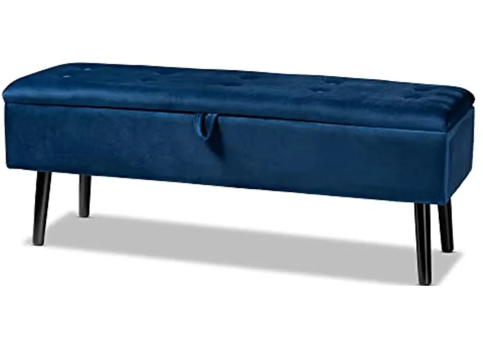 Baxton Studio Caine Benches & Banquette, Navy Blue/Dark Brown