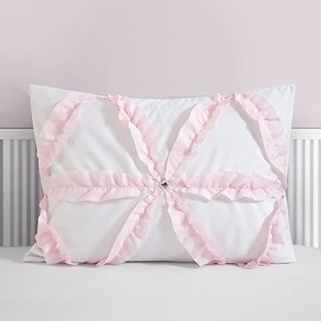 Heritage Kids Lola Ruffle Comforter Set with Jewels, Twin, 2-Pieces,White