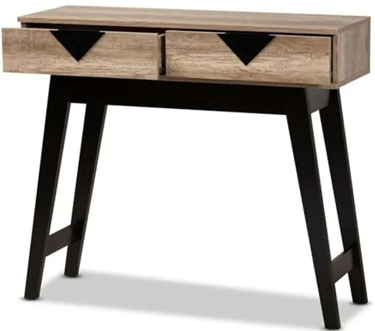 Baxton Studio Wales Modern and Contemporary Light Brown Finished Wood 2-Drawer Console Table