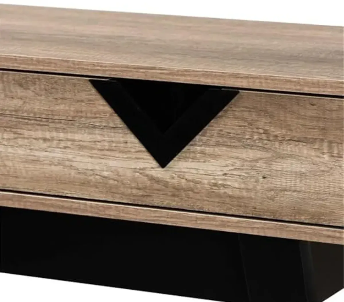 Baxton Studio Wales Modern and Contemporary Light Brown Finished Wood 2-Drawer Console Table