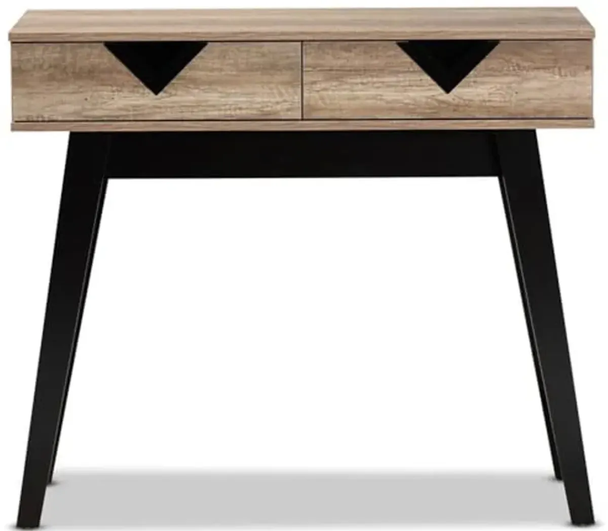 Baxton Studio Wales Modern and Contemporary Light Brown Finished Wood 2-Drawer Console Table