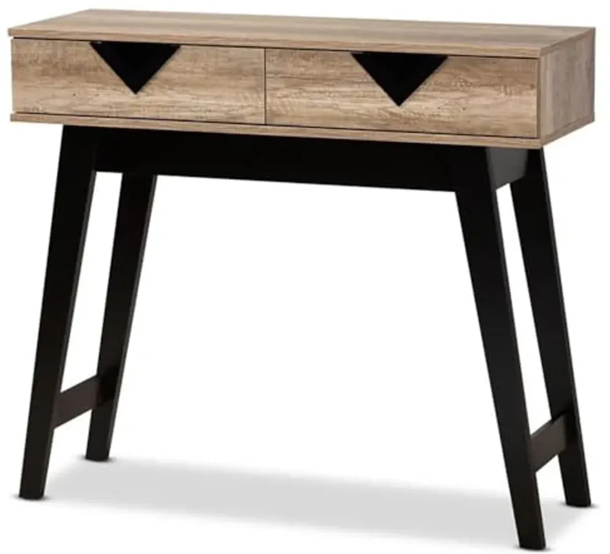 Baxton Studio Wales Modern and Contemporary Light Brown Finished Wood 2-Drawer Console Table