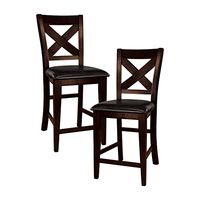 Lexicon Armand Counter Height Chair (Set of 2), 25.5" SH, Warm Merlot