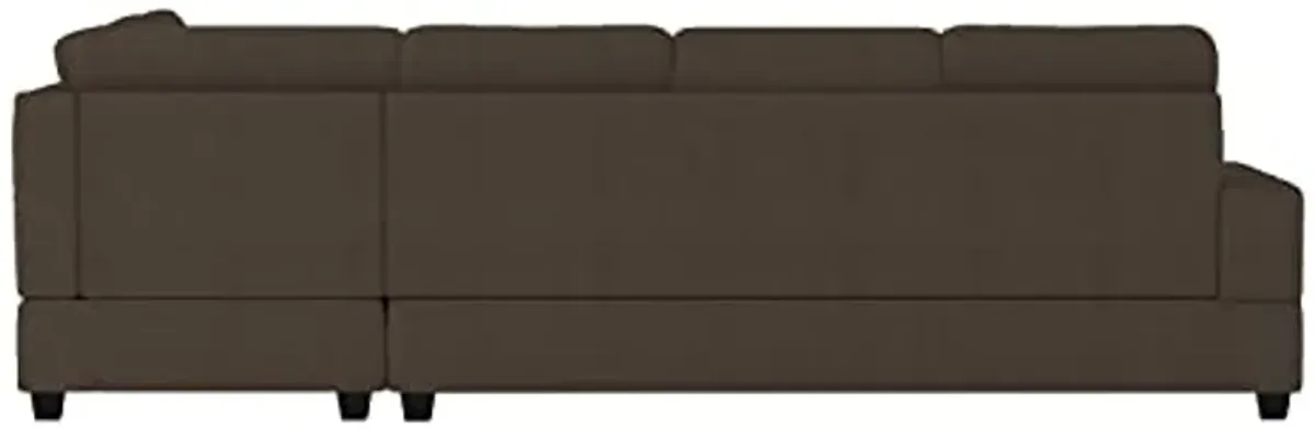 Lexicon Atlantis Tufted Fabric 2-Piece Reversible Sectional Sofa with Chaise, Chocolate