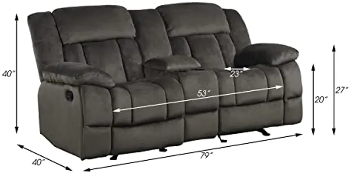 Lexicon Reclining Living Room Set, Manual Reclining Sofas, Couches for Living Room, Includes Reclining Sofa and Dual Glider Recliner Loveseat, 2-Piece Set, Chocolate ​