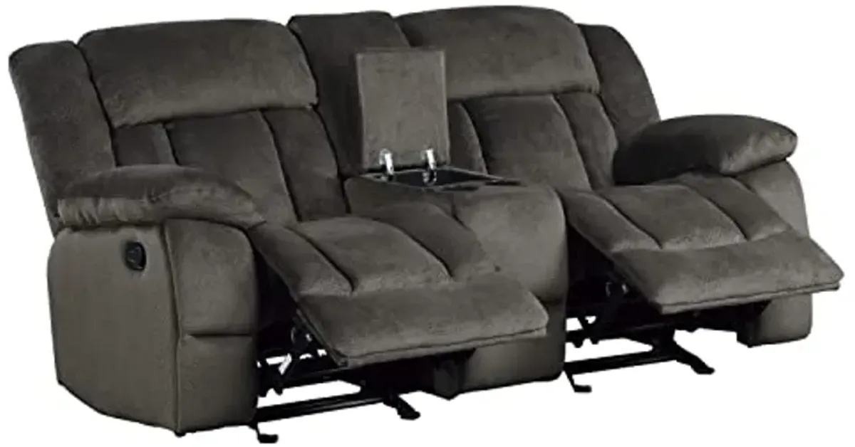 Lexicon Reclining Living Room Set, Manual Reclining Sofas, Couches for Living Room, Includes Reclining Sofa and Dual Glider Recliner Loveseat, 2-Piece Set, Chocolate ​