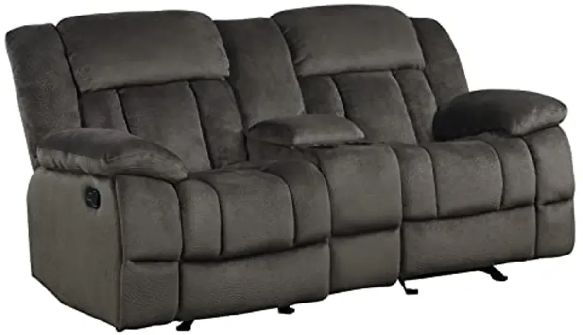 Lexicon Reclining Living Room Set, Manual Reclining Sofas, Couches for Living Room, Includes Reclining Sofa and Dual Glider Recliner Loveseat, 2-Piece Set, Chocolate ​