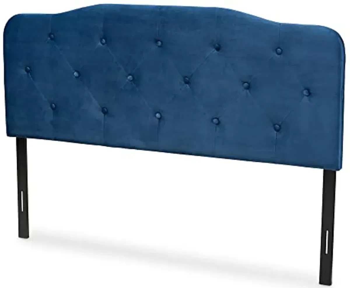 Baxton Studio Gregory Headboards, Full, Navy Blue/Dark Brown