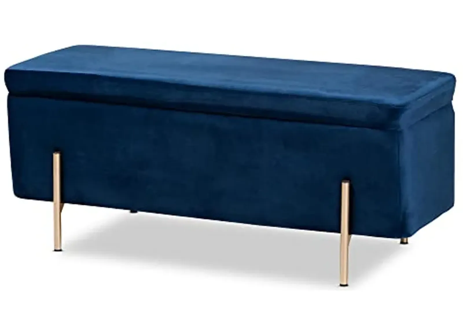 Baxton Studio Rockwell Benches & Banquettes, One Size, Navy Blue/Gold