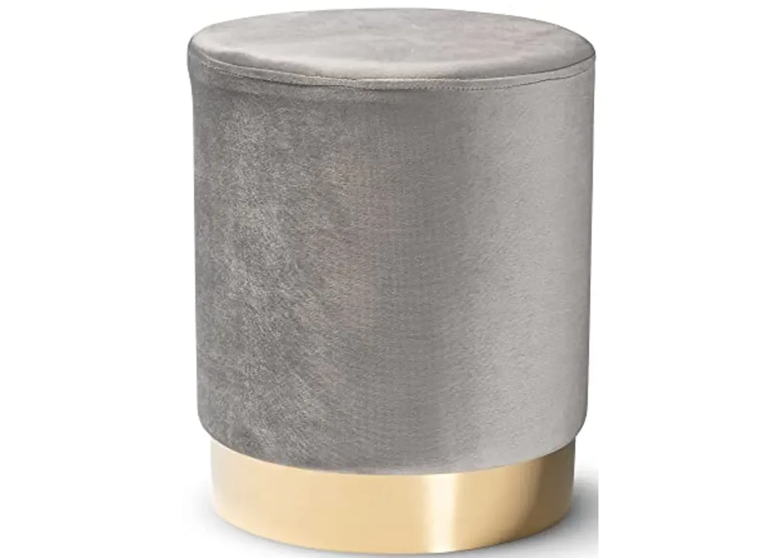 Baxton Studio Chaela Ottomans, Grey/Gold