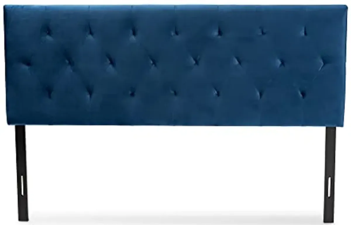 Baxton Studio Felix Headboards, Full, Navy Blue/Dark Brown