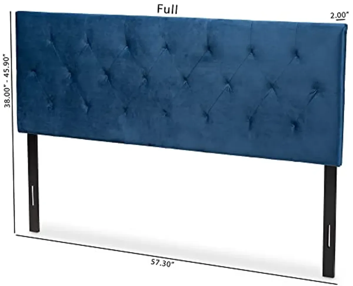 Baxton Studio Felix Headboards, Full, Navy Blue/Dark Brown