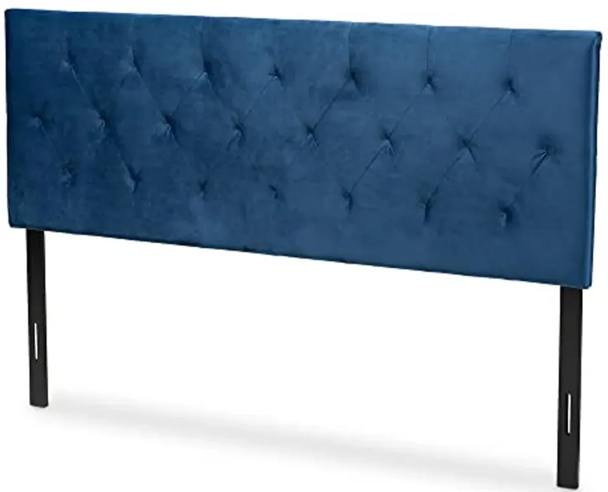 Baxton Studio Felix Headboards, Full, Navy Blue/Dark Brown