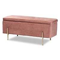 Baxton Studio Rockwell Benches & Banquettes, One Size, Blush Pink/Gold