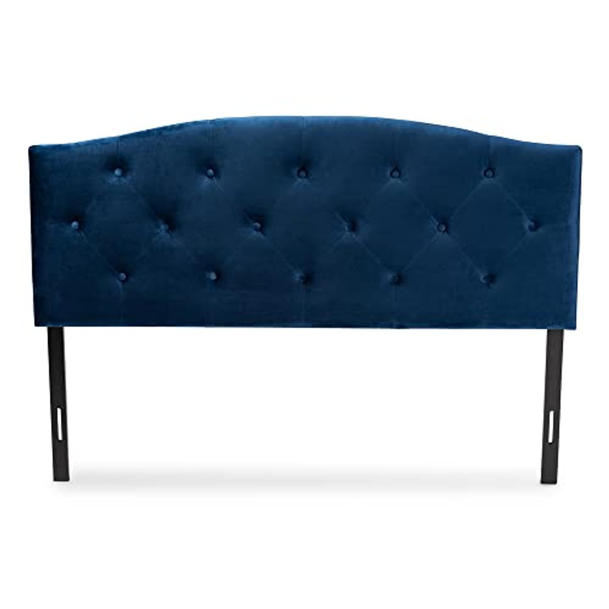 Baxton Studio Leone Headboards, King, Navy Blue/Dark Brown