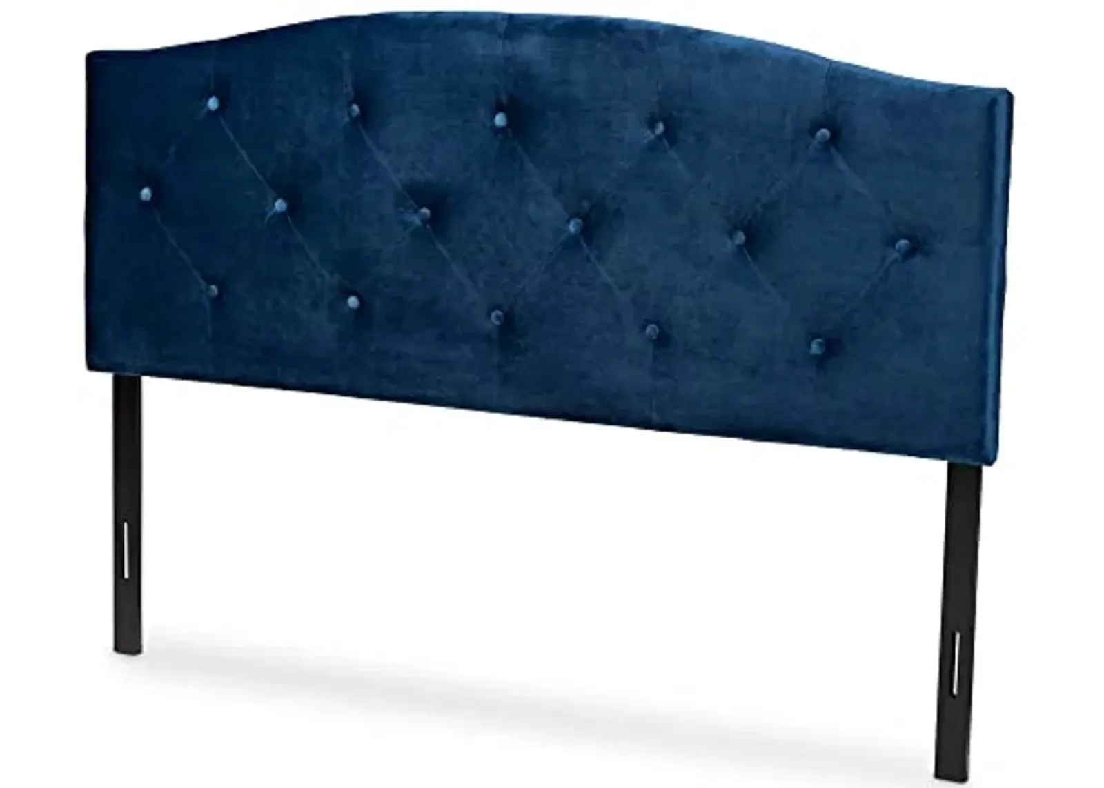 Baxton Studio Leone Headboards, King, Navy Blue/Dark Brown