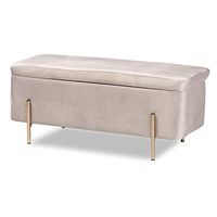 Baxton Studio Rockwell Benches & Banquettes, One Size, Grey/Gold