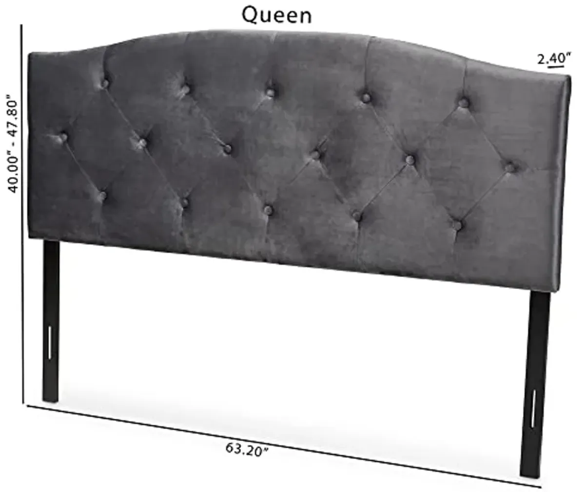 Baxton Studio Leone Headboards, Queen, Grey/Dark Brown