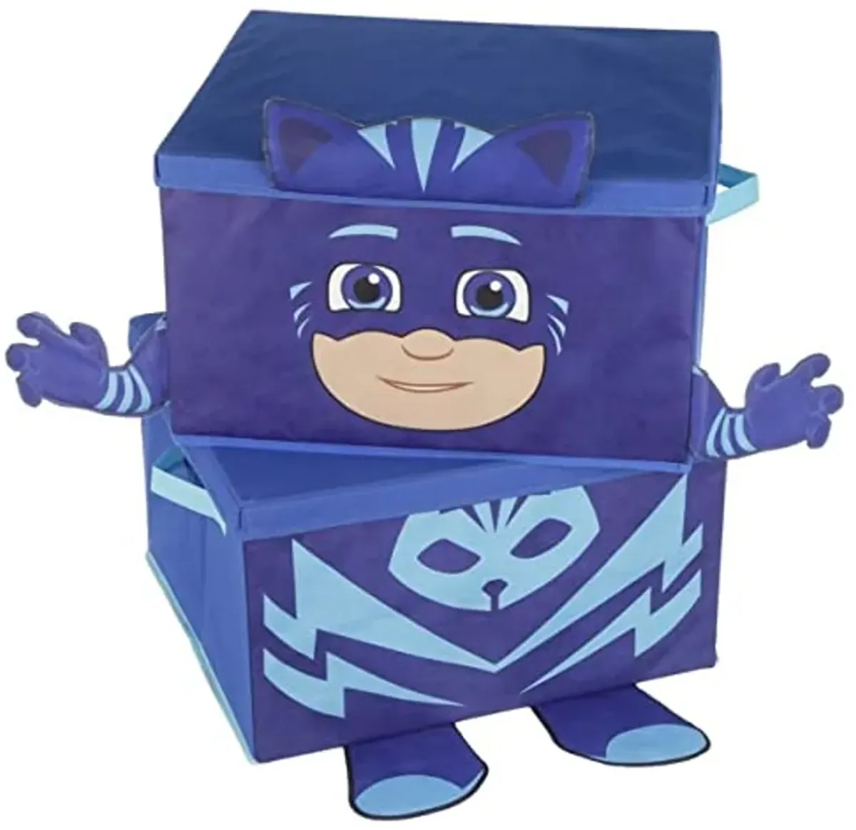 Idea Nuova PJ Mask Catboy Figural 2 Piece Stackable Toy Storage Box Set