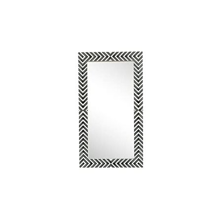 Elegant Decor Oullette 36x20 Rectangular Modern MDF Glass Mirror in Chevron