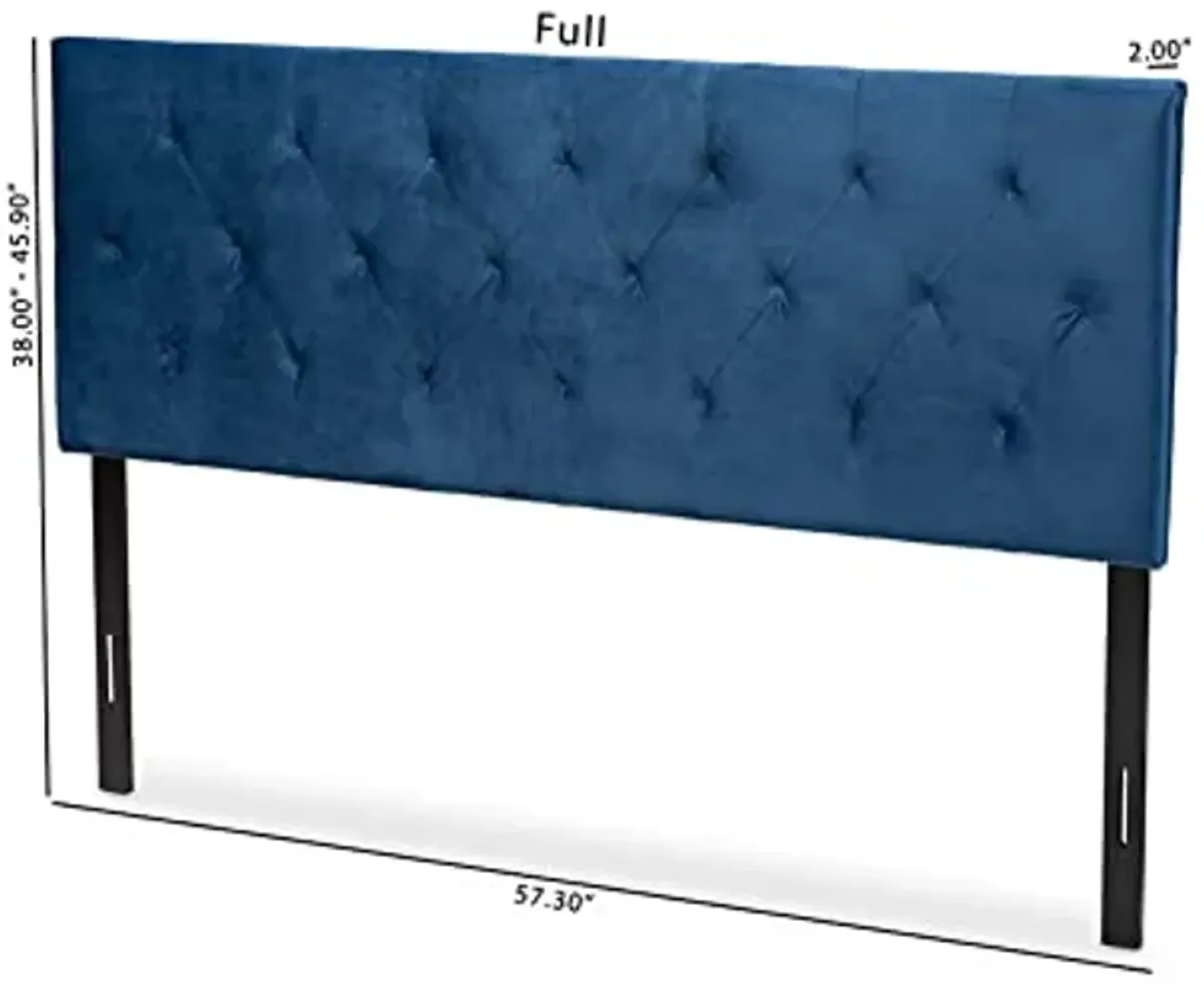 Baxton Studio Felix Modern and Contemporary Navy Blue Velvet Fabric Upholstered King Size Headboard