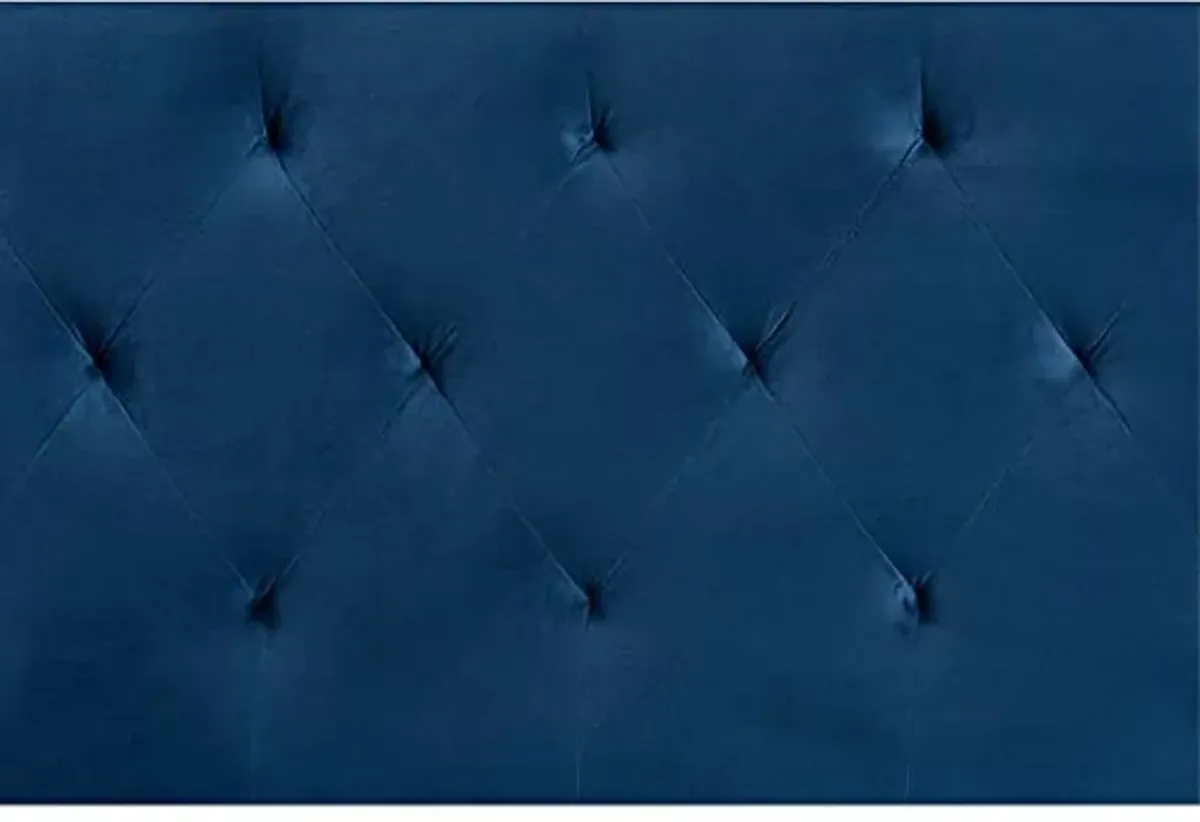 Baxton Studio Felix Modern and Contemporary Navy Blue Velvet Fabric Upholstered King Size Headboard