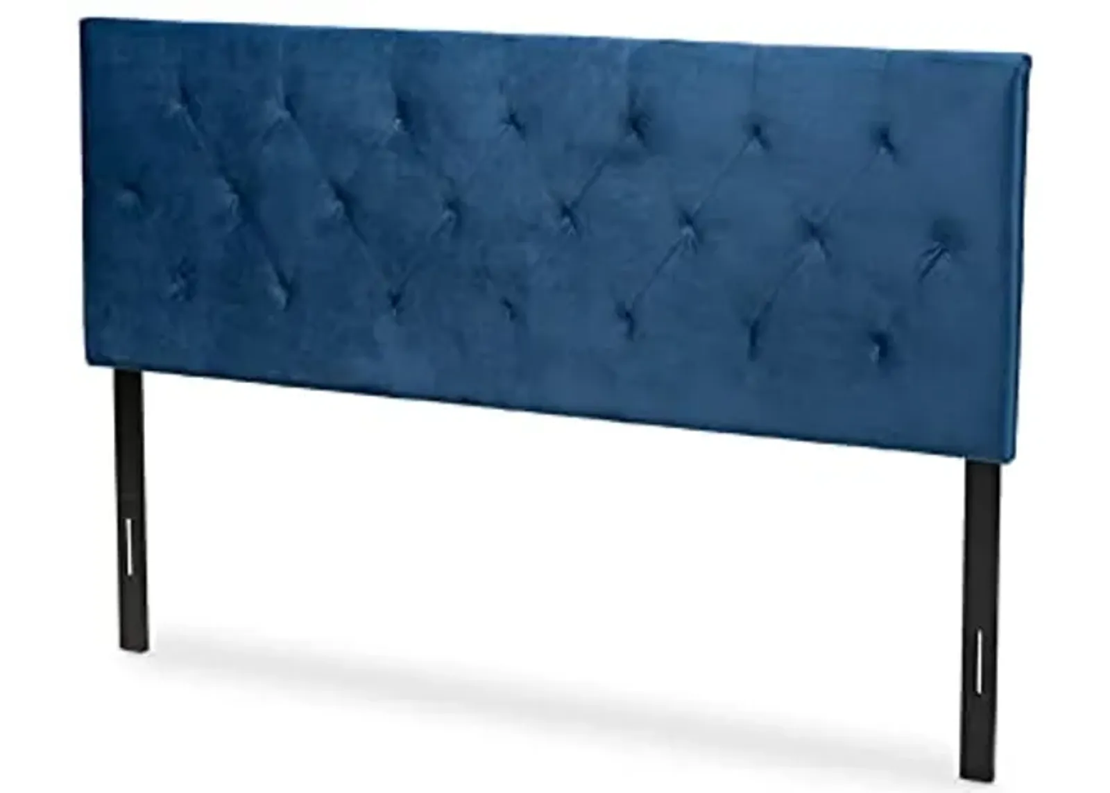 Baxton Studio Felix Modern and Contemporary Navy Blue Velvet Fabric Upholstered King Size Headboard