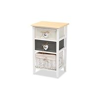 Baxton Studio Diella Modern and Contemporary Multi-Colored Wood 2-Drawer Storage Unit with Basket