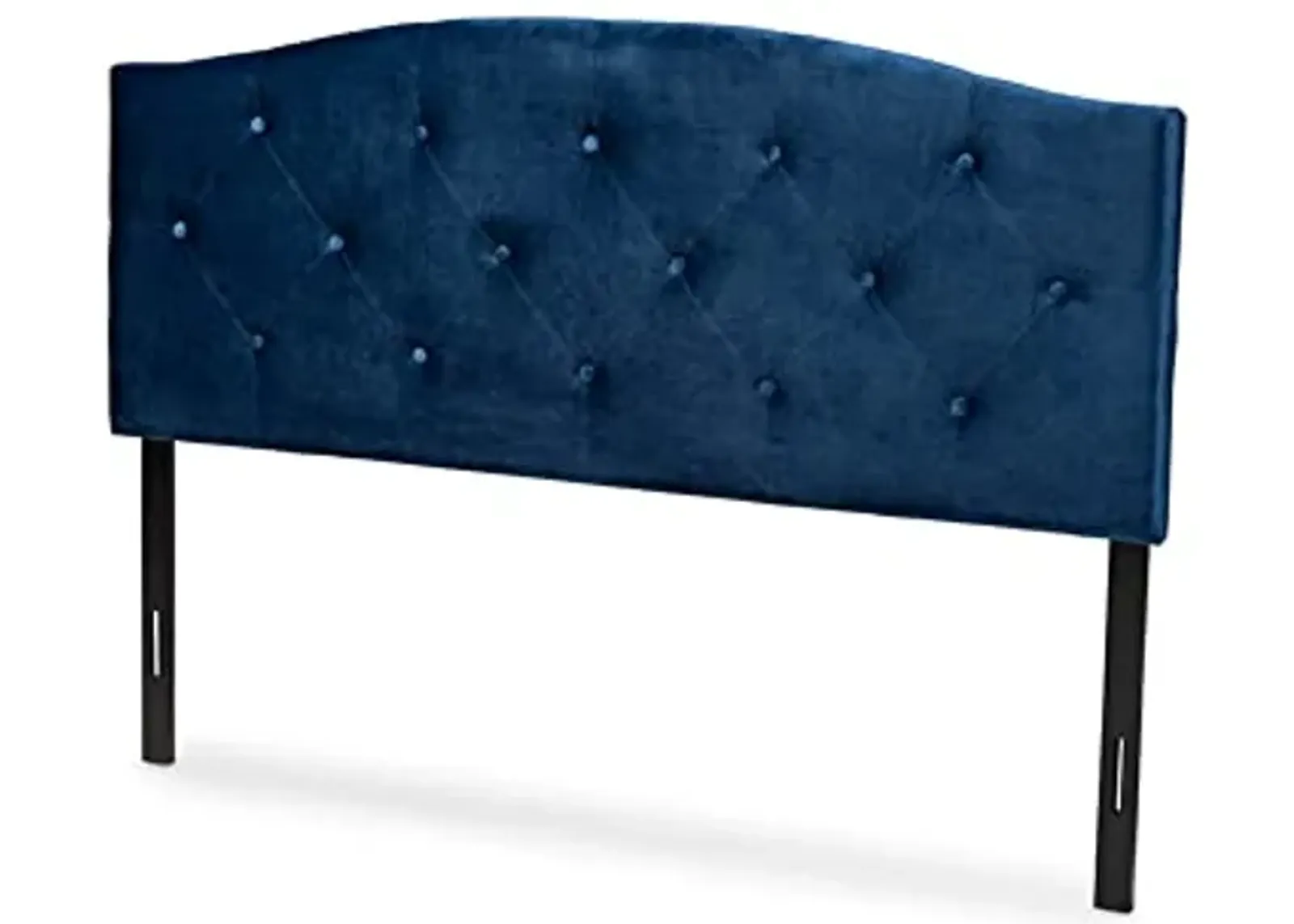 Baxton Studio Leone Navy Blue Velvet Fabric Upholstered Queen Size Headboard