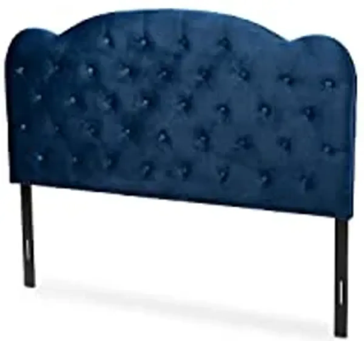 Baxton Studio Clovis Modern and Contemporary Navy Blue Velvet Fabric Upholstered King Size Headboard