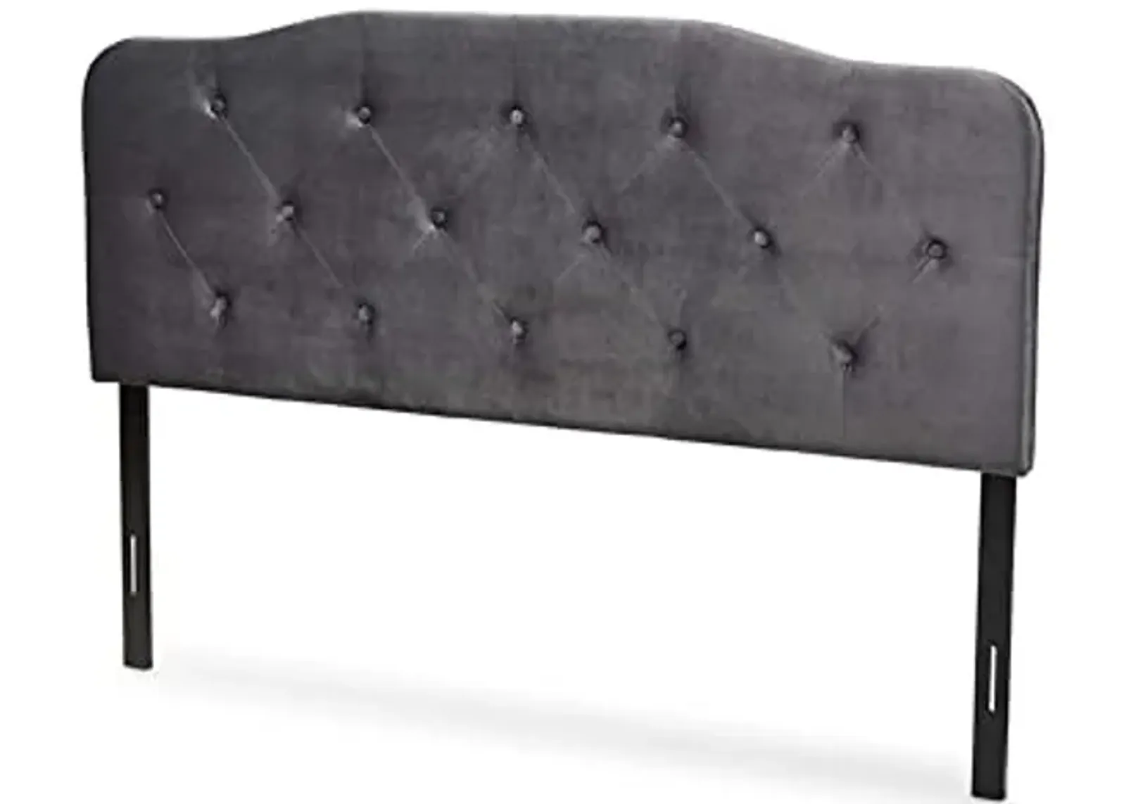 Baxton Studio Gregory Modern and Contemporary Grey Velvet Fabric Upholstered Queen Size Headboard