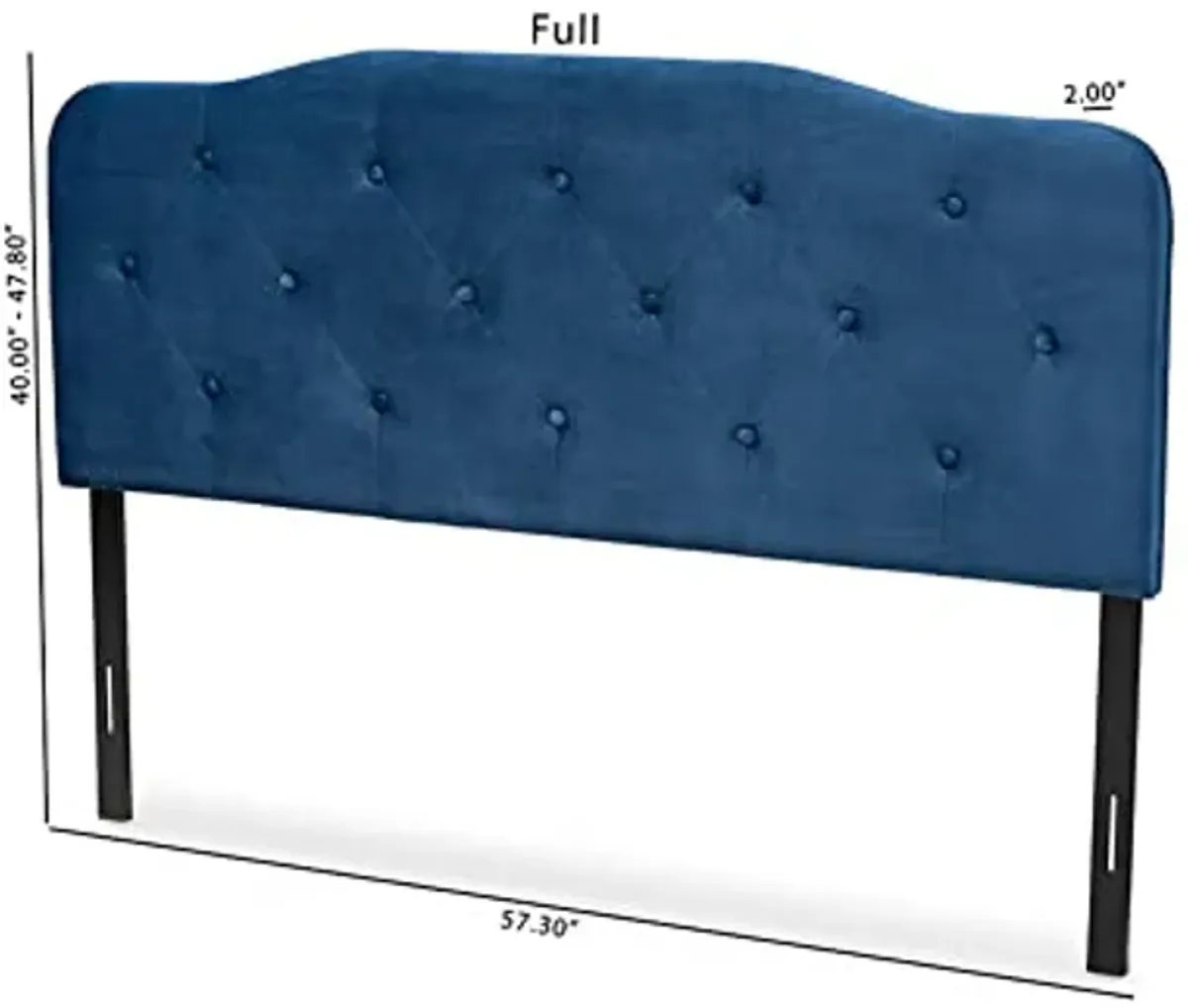 Baxton Studio Gregory Modern and Contemporary Navy Blue Velvet Fabric Upholstered King Size Headboard