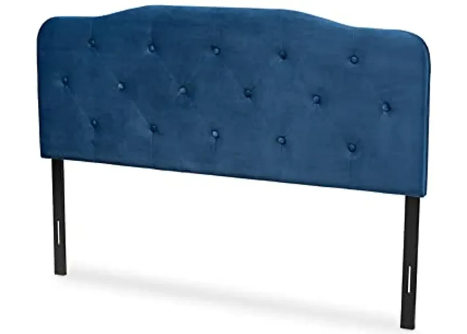 Baxton Studio Gregory Modern and Contemporary Navy Blue Velvet Fabric Upholstered King Size Headboard