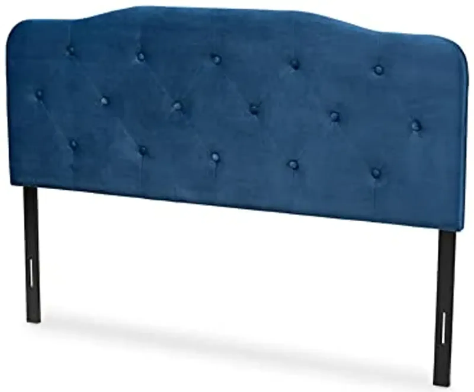 Baxton Studio Gregory Modern and Contemporary Navy Blue Velvet Fabric Upholstered King Size Headboard