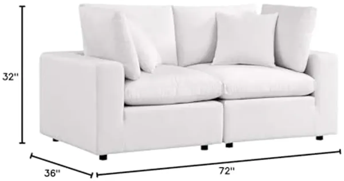 Modway EEI-5576-WHI Commix Overstuffed Outdoor Patio Loveseat, White