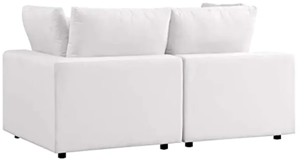 Modway EEI-5576-WHI Commix Overstuffed Outdoor Patio Loveseat, White