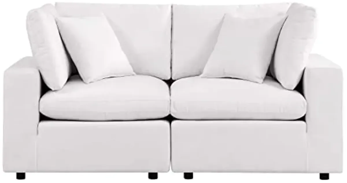 Modway EEI-5576-WHI Commix Overstuffed Outdoor Patio Loveseat, White