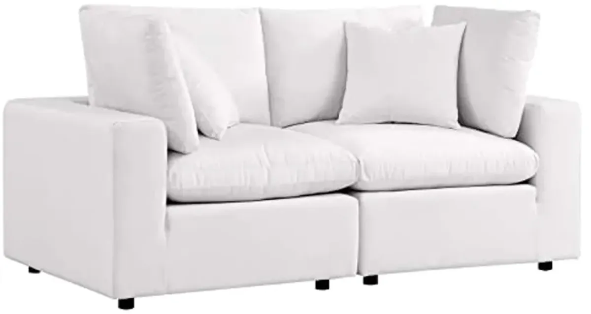 Modway EEI-5576-WHI Commix Overstuffed Outdoor Patio Loveseat, White